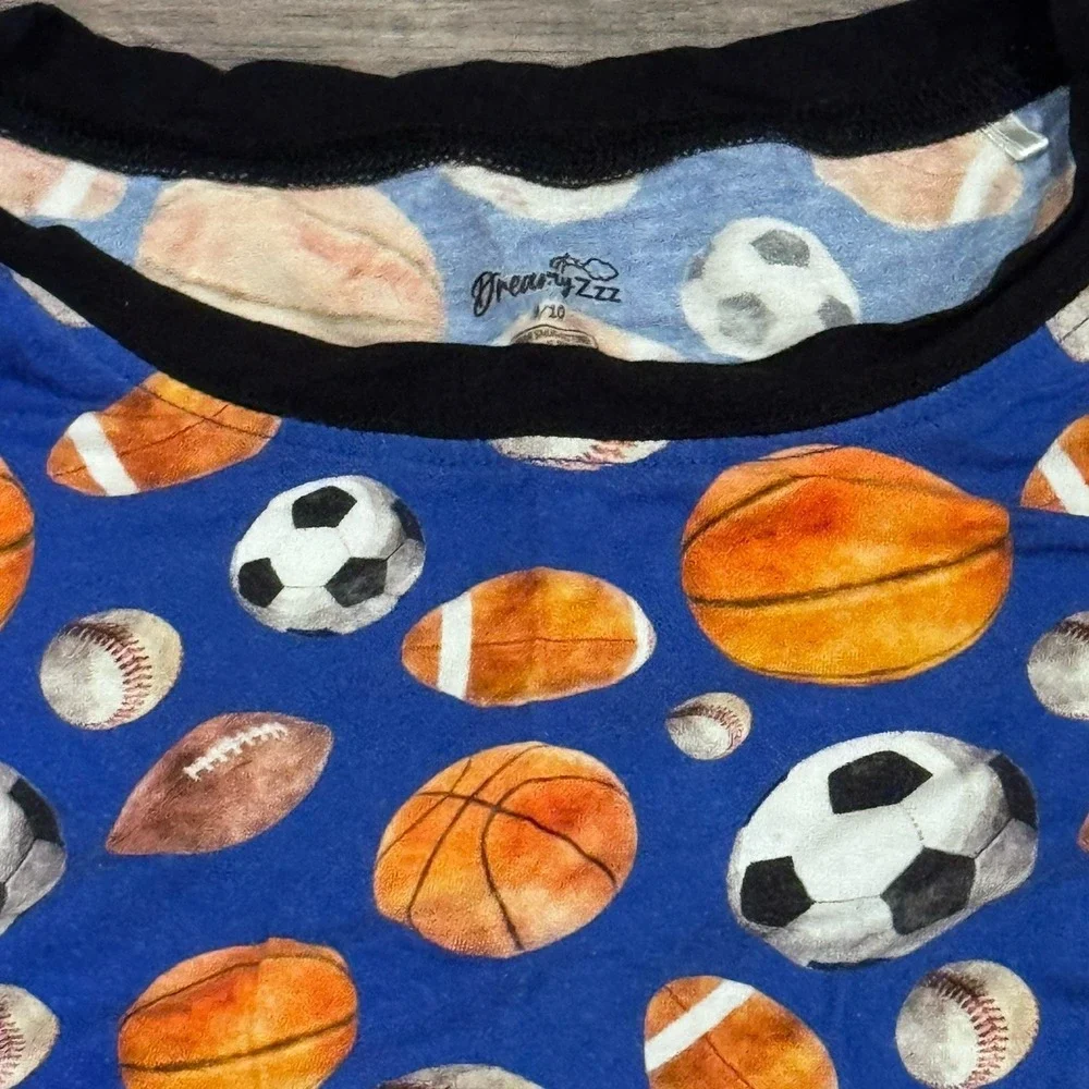 Bamboo Sports Pajamas 9/10 Basketball Soccer Football Dream Big Little Co PJs